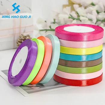 Spot wholesale multi-specification solid color 100 yards One side of a smooth decorative ribbon