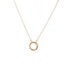#1 Chain Round with Open Ring Gold