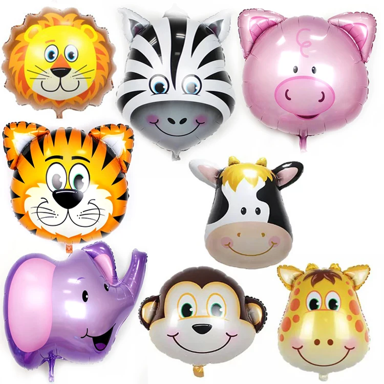 Wholesale Mini Animal Head Aluminum Foil Balloon Tiger Lion Monkey ...