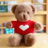 Maglione con cuore rosso orso marrone e palpebra