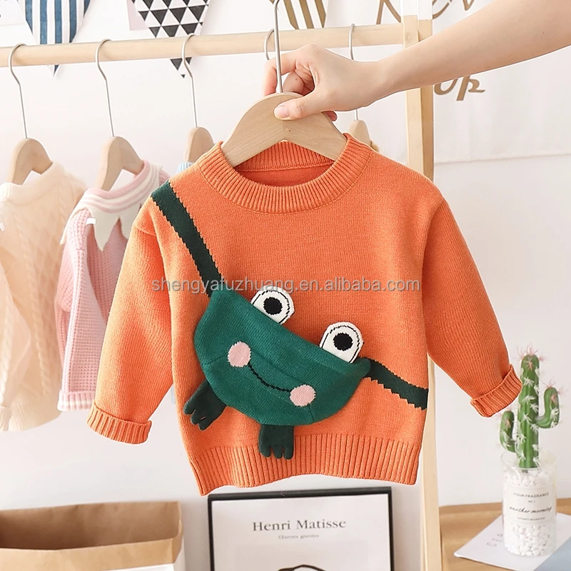 Girls Knitted Baby Cute Pullover Sweater Autumn Children's Sweater Cartoon Quality Winter Cotton Computer Knit Sweaters