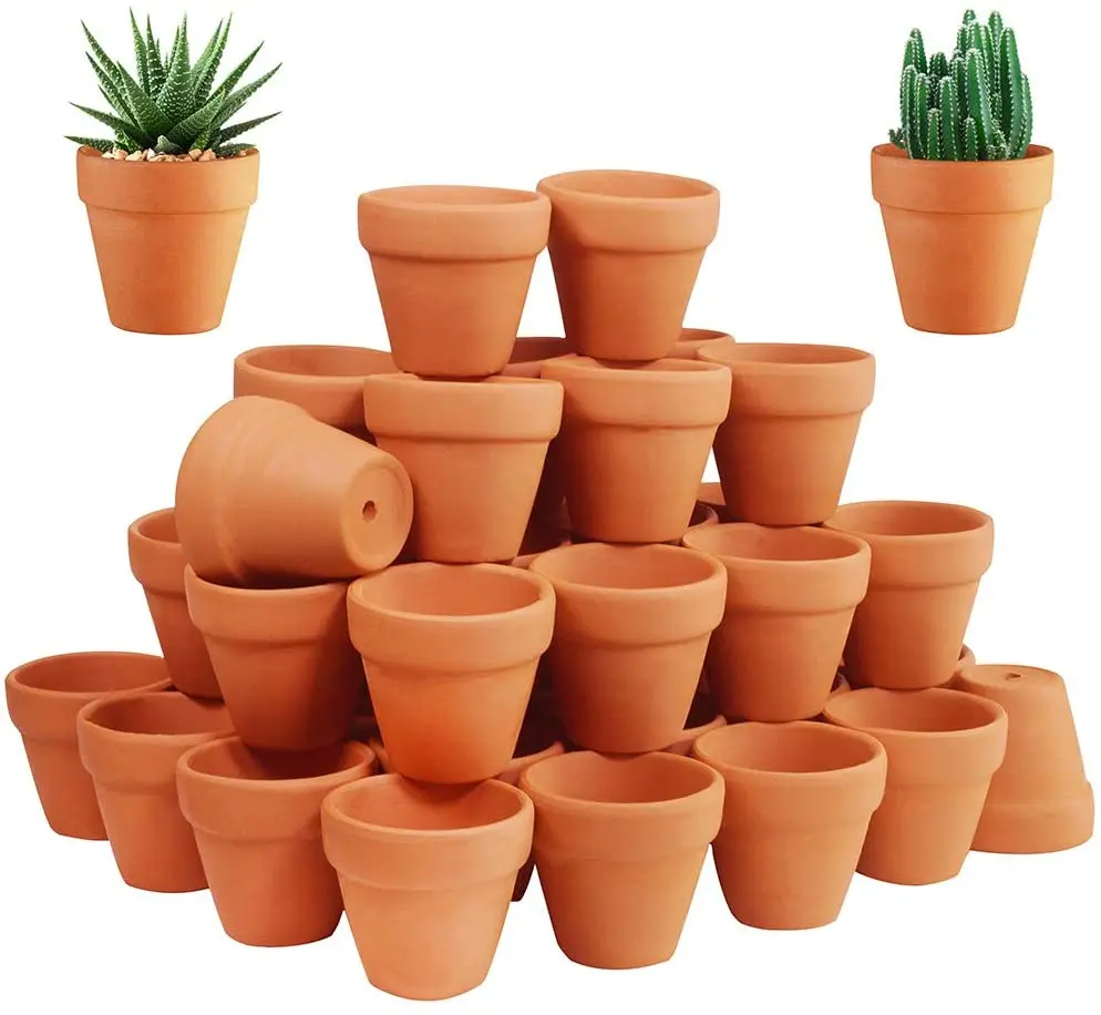 for Indoor/Outdoor Plant Crafts 8 Pcs Large Terracotta Pot Clay Pots 5.5 Clay Ceramic Pottery Planter Cactus Flower Pots Succulent Pot Drainage Hole 