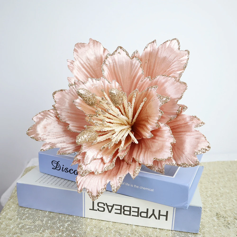 Wholesale Artificial Flower Big Artificial Decoration Poinsettia Large