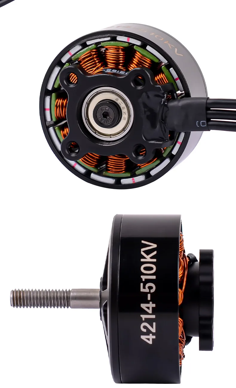 4214 510KV Aluminum Alloy Casing Metal FPV Brushless Motor 6-12S Voltage High Torque Good Heat Dissipation for RC Drone Quads
