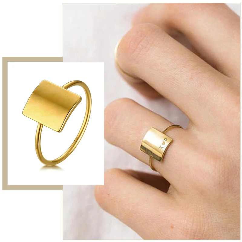 Engraved Ring Personalized Ring Signet Ring Women Ring 