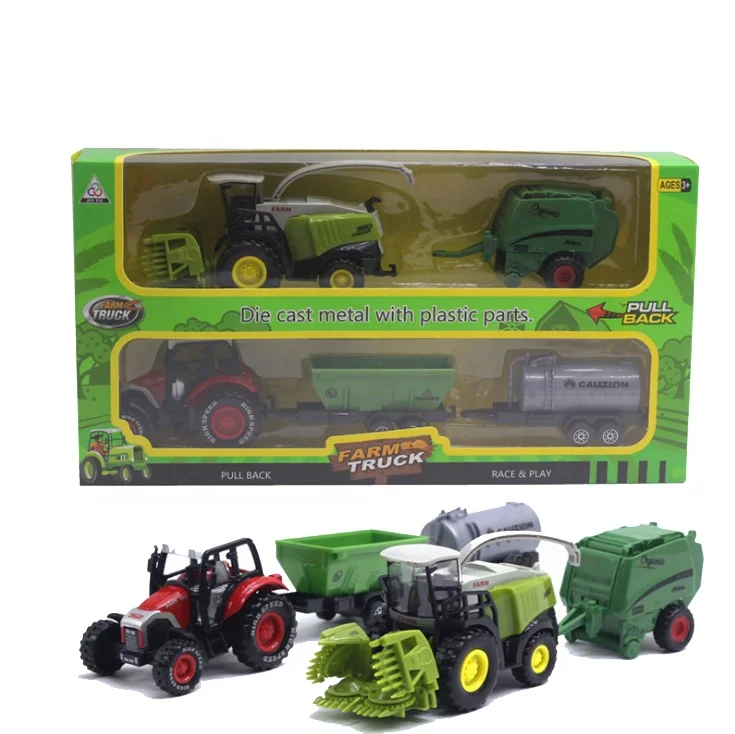 Agricultural Car Model Alloy Farmer Tractors Car Model Children Vehicle Toy 2