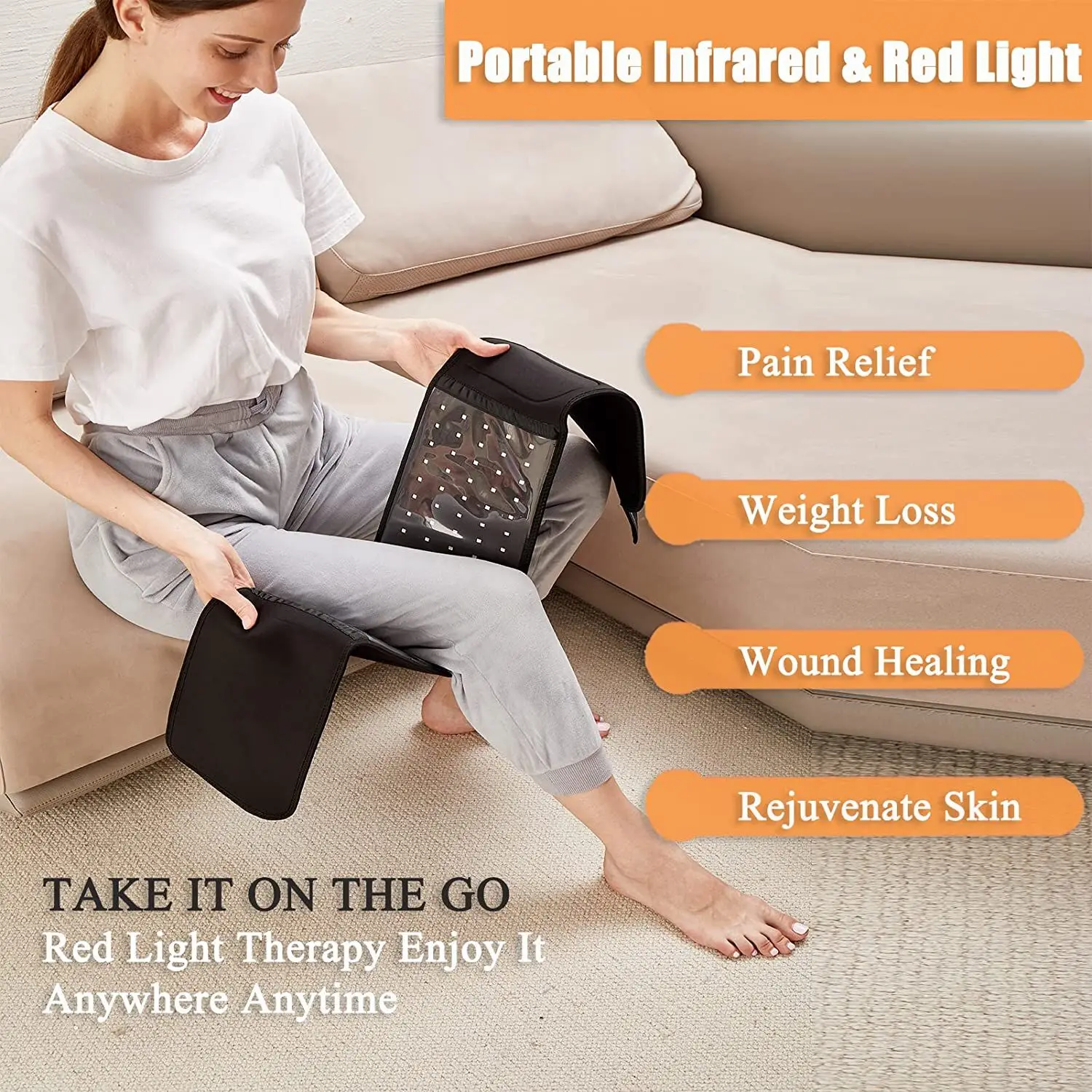 Amazon Best Selling Home Use Near Flexible Nushape Lipo Wrap 130 Leds Large Red Red Light Therapy Wrap Belt for Fat Loss