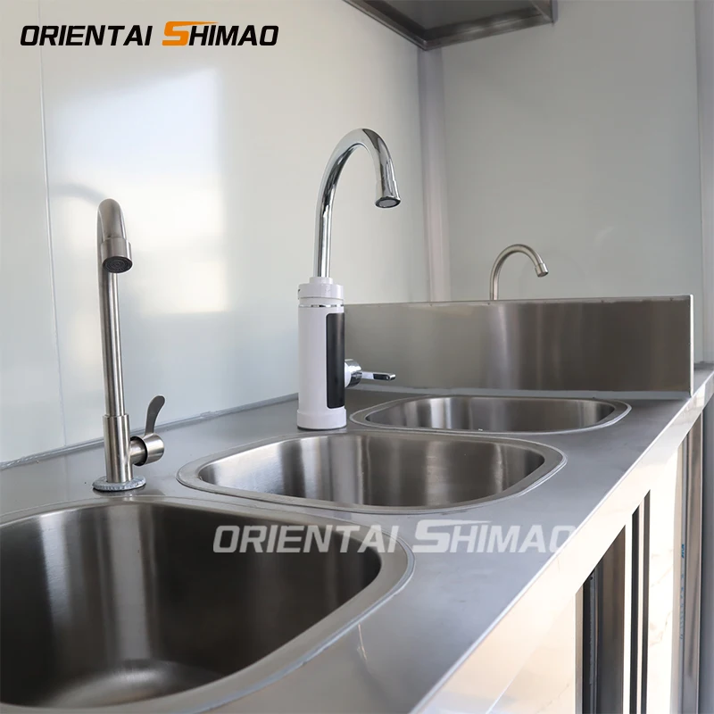 Customized Square Shape Food Trailers and Food Trucks With Commercial Kitchen Equipment