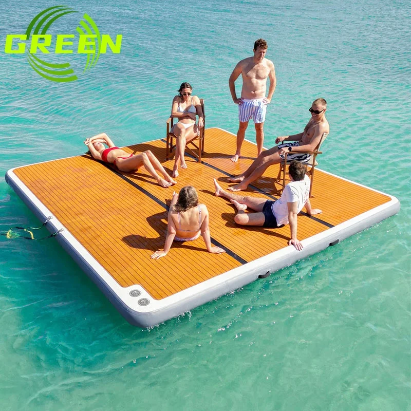 Green Inflatable Dock - Durable & Versatile Floating Docks