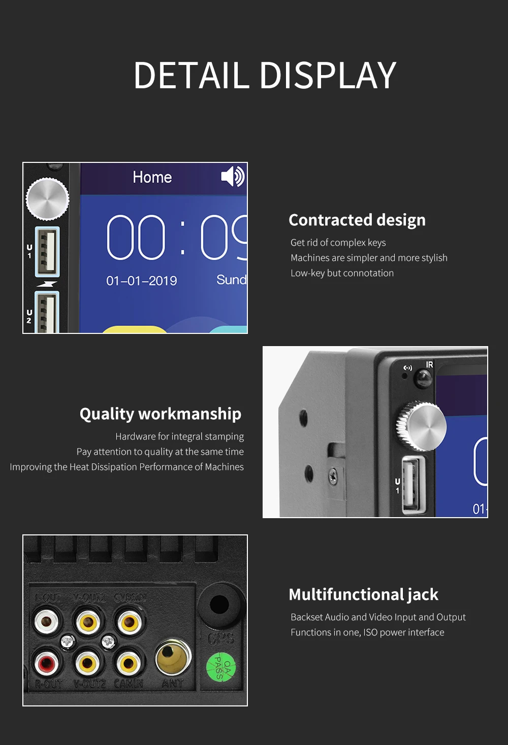 Bestree auto electronics hot sale 7 inch double din car stereo with BT AUX head unit car 2 din car radio