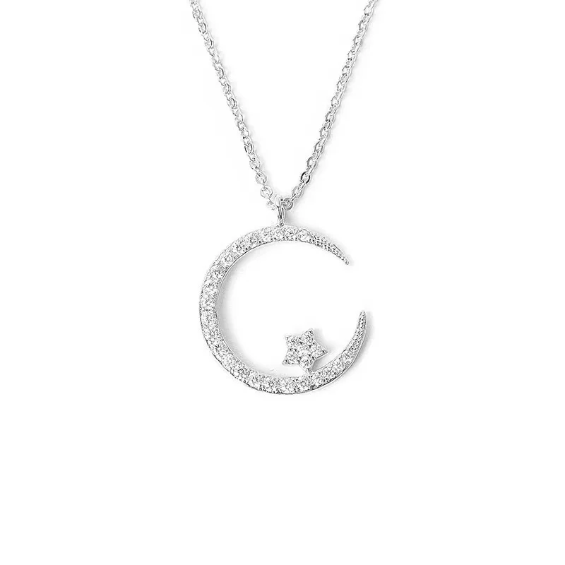 Luxury Crystal Moon Pendant Necklace