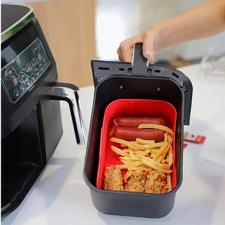 Customization Reusable Thick Rectangle Air Fryer Silicone Pot Liners ...