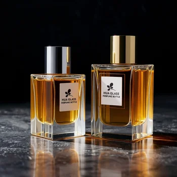 Wholesale Clear Spray Bottle Luxury Empty 50ML 100ML Perfume Bottle for Perfumes with Plastic Cap and Box Packaging