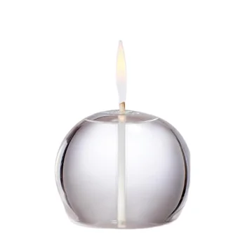 Wholesale Customized European-style Transparent Hand Blown Ball Round Shaped Decorative Table Glass Oil Candle Lamp