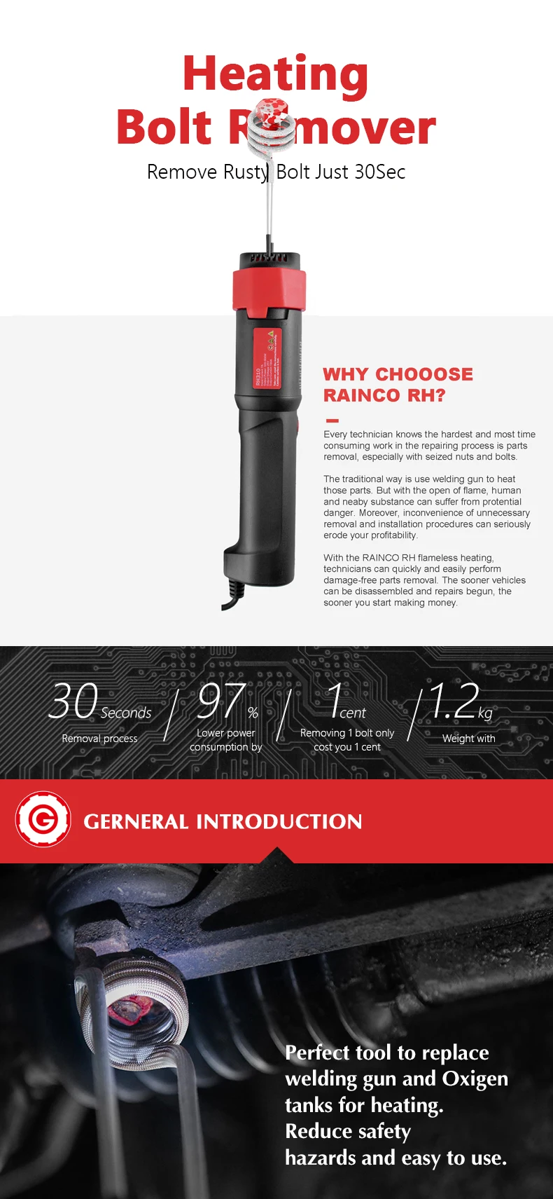 2021 Portable Mini Hand Held Induction Heater Kit Bolt Remover