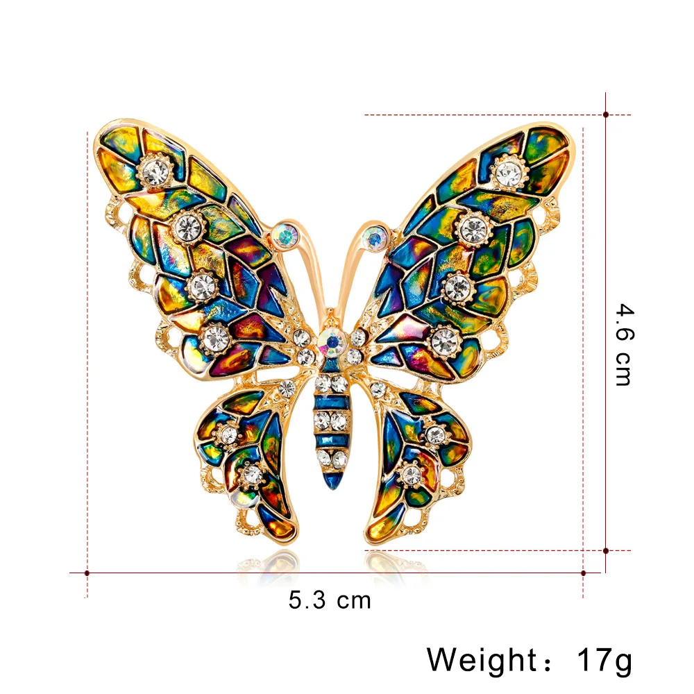 New Charming Big Blue Insect Enamel Sweater Accessories Rhinestone Pin ...
