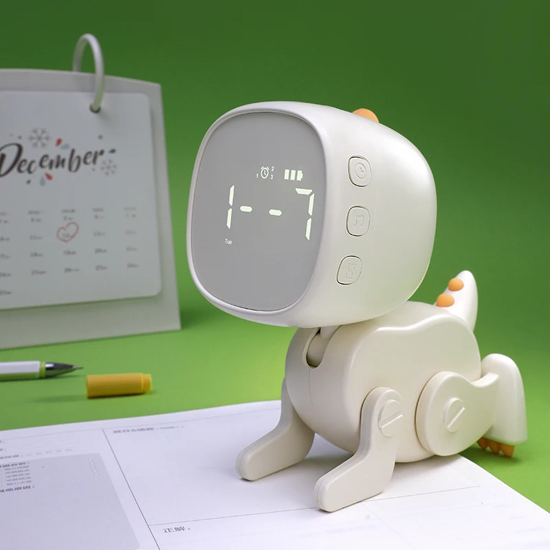 Versatile Cute USB Digital Display Dinosaur Alarm Clock New Creative Electronic Wake-up Tool Sensor Male Female Students Desktop