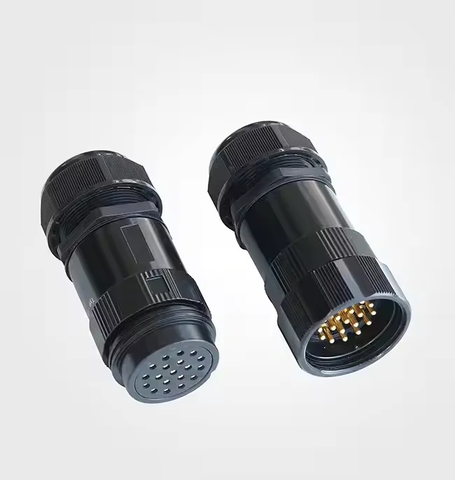 19-Pin Socapex Power Extension Cable with PVC Housing Copper Electrical Plug and Multipin Male Female Connectors IP67 Level