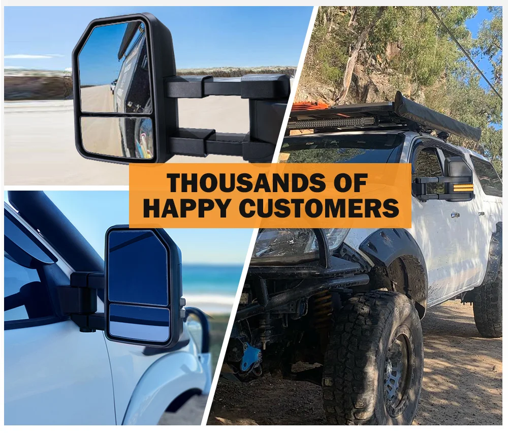 San Hima Left Hand Drive Foldable Extendable Towing Mirrors Fit For