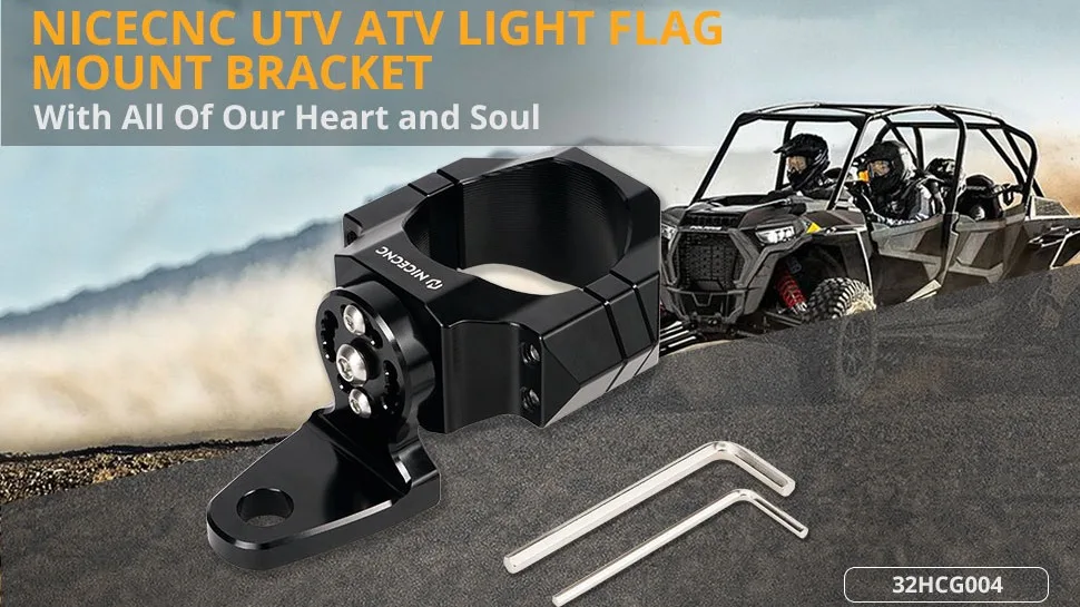 UTV ATV Mount Bracket For LED Whip Light Bar Led Pods 1.75-2 Roll Bar Cage