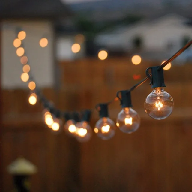 vintage bulb string lights indoor