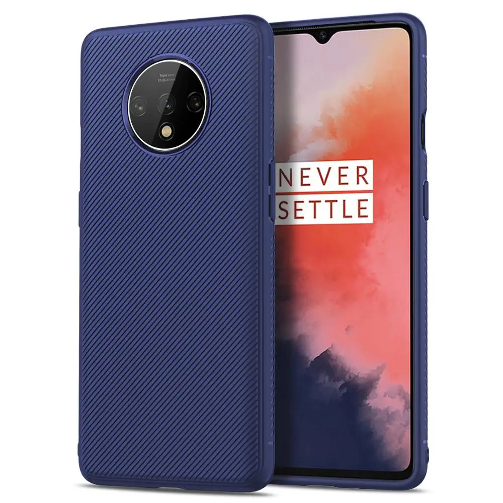 A065 YTIFOU Line Texture TPU Slim Armor Rubber Side case for Oneplus 7T 6T 5T Pro in Stock Fast Ship