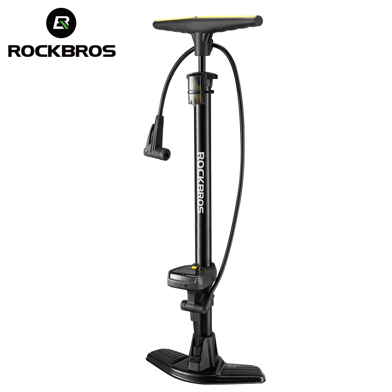 ROCKBROS hogedruk fietspomp met elektrische drukmeter, draagbare mountainbikepomp voor thuisgebruik_voghion.com