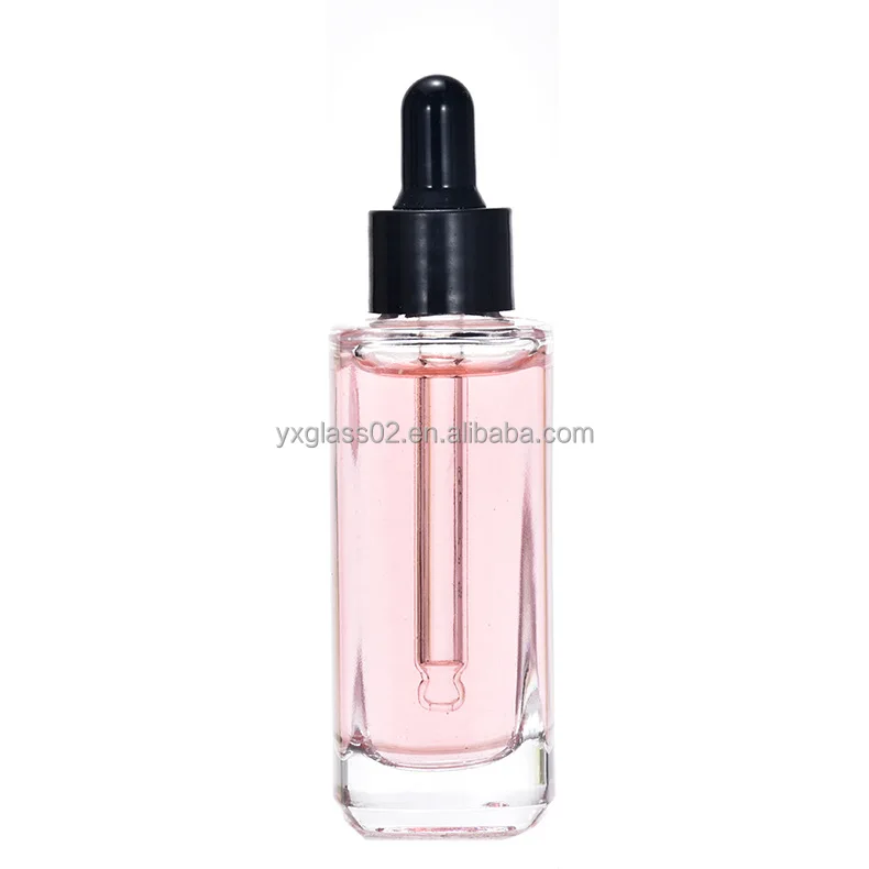 Essential oil glass bottle Square Serum glass Dropper Bottle skincare cosmetic glass dropper container manufacture