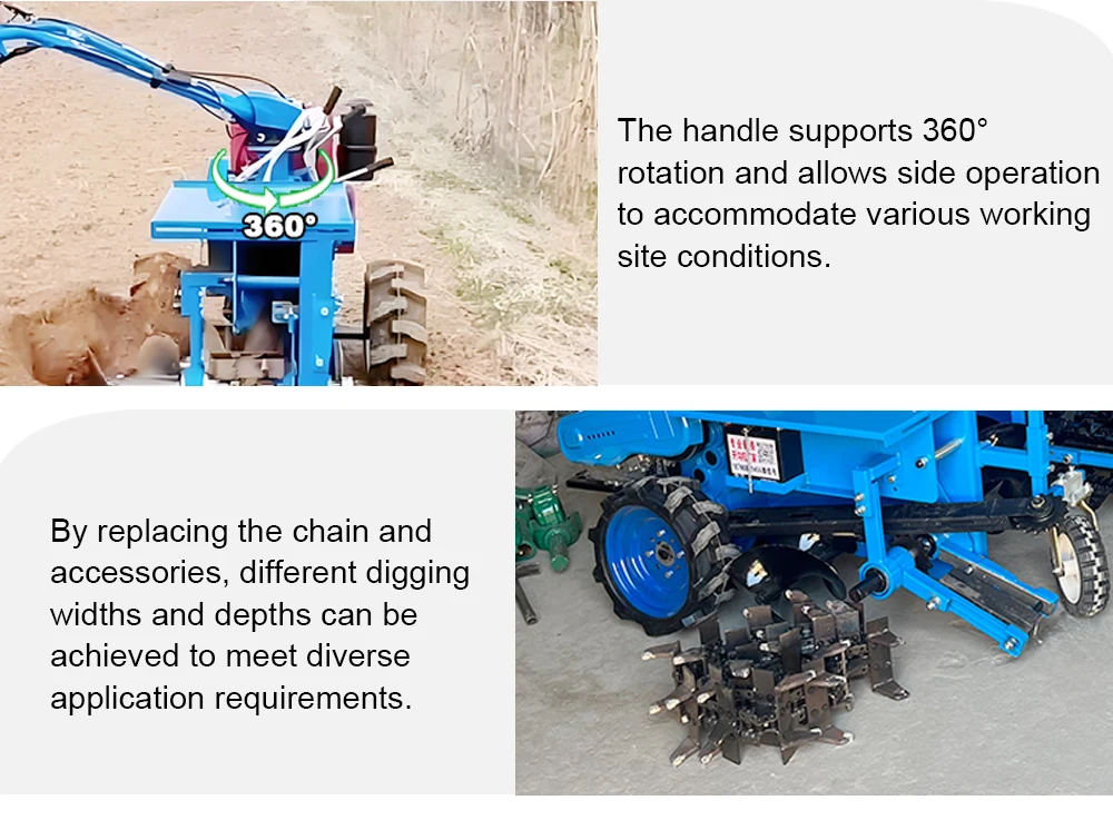 Fiber Optic Cable Handheld Chain Trencher Machine Mini Ditching ...