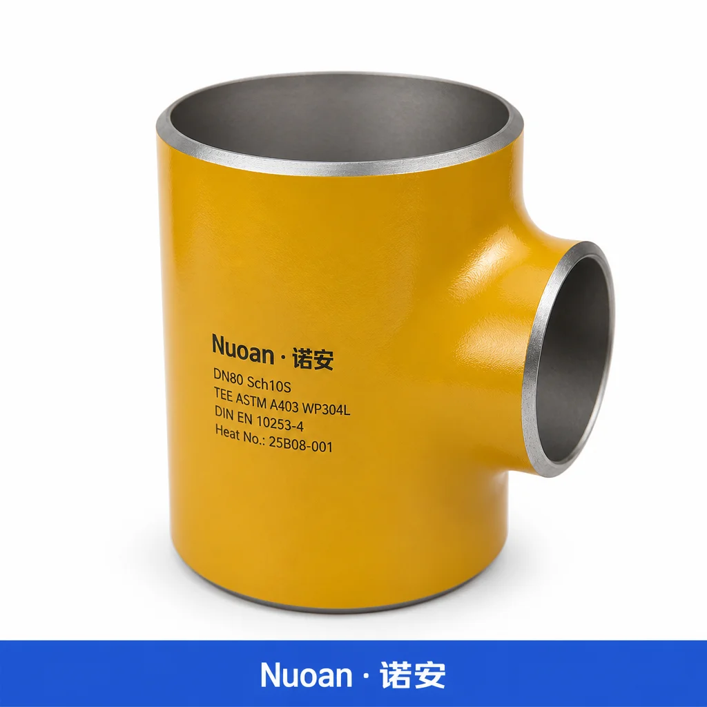 DN80 三通不锈钢管件 Din En 10253 黄色油漆工艺锻造