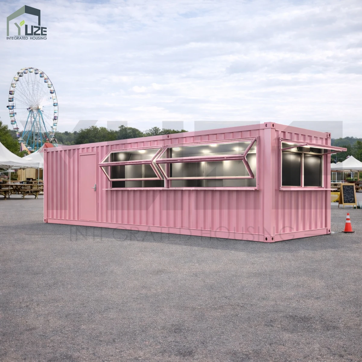 20 FT 40FT Modern Design Outdoor Commercial Street Mobile Shipping Container Kiosk with Sitting