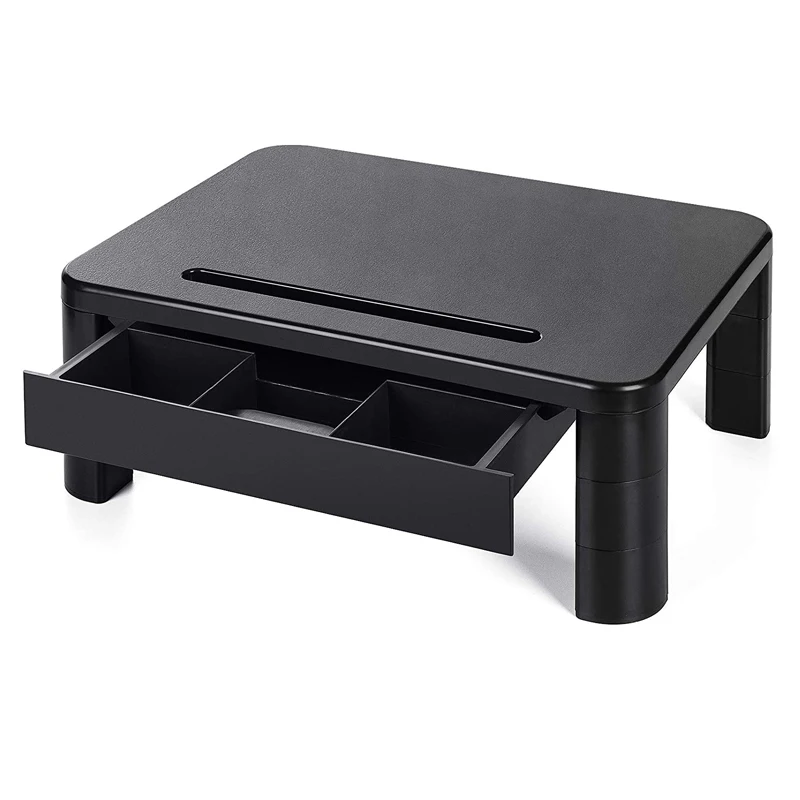 Simple Houseware Desk Monitor Stand Riser with Adjustable Organizer Tray Black Small Printer Stand Computer Monitor Stand