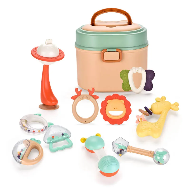 Оптовая продажа, детские погремушки, подарочный набор для инфекции, Детские Прорезыватели, погремушки, силиконовые Погремушки для новорожденных