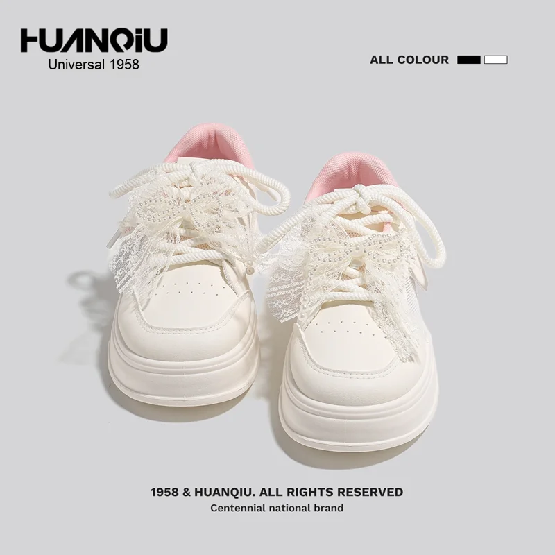 Huanqiu KMLW1355-1 Women's White Summer Mesh Shoes
