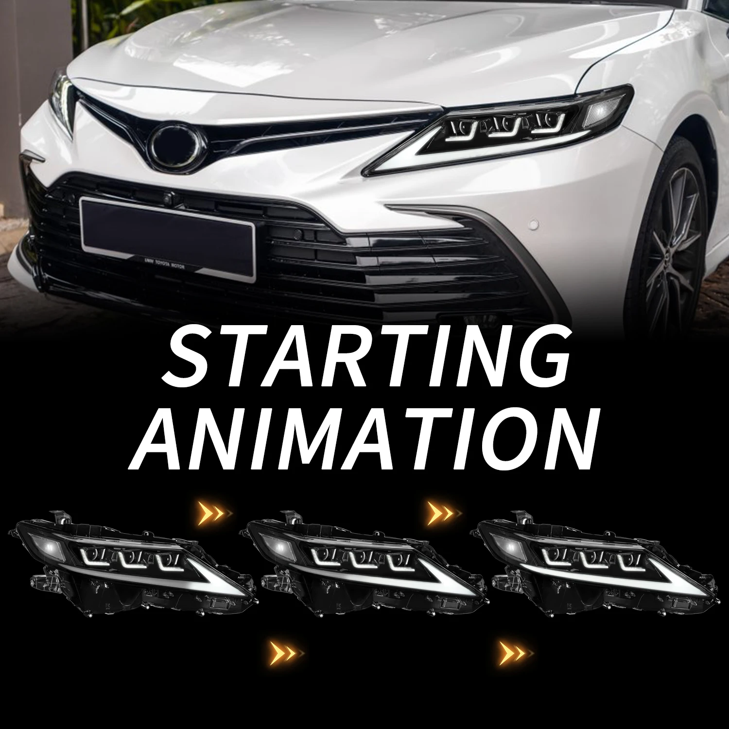 Archaic Full LED Camry 3 Projectors DRL for Toyota 2018-2023