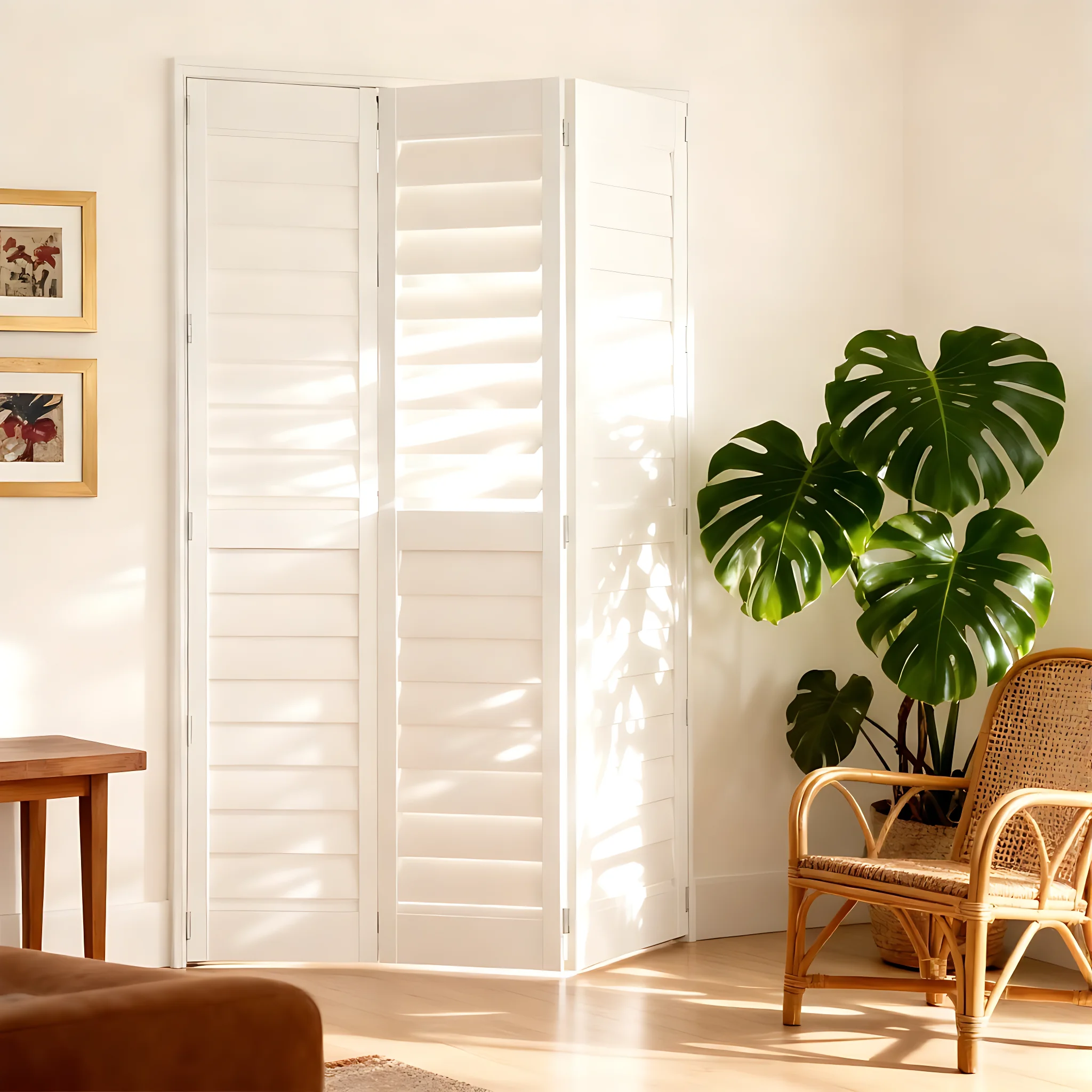 High-end Interior Customized Wooden Plantation Shutter Window Door