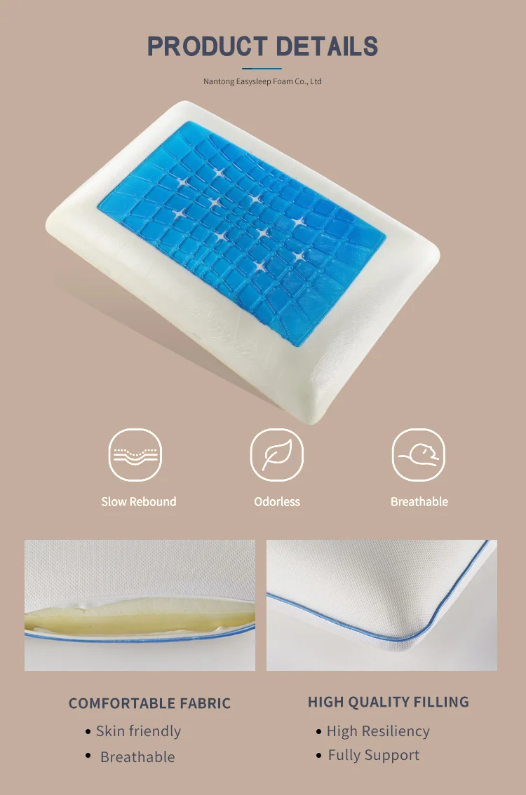 Accept Customized Summer Ventilated Cervical Foam Cool Gel Top Infused