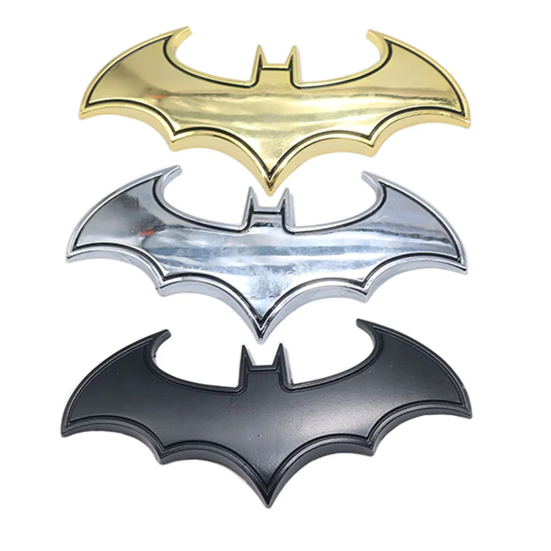 2 Autocollants 3D Chauve-souris Pour Voiture/moto - Acier Inoxydable, Design Batman, Adhésif Puissant - Personnalisation Style Super-héros