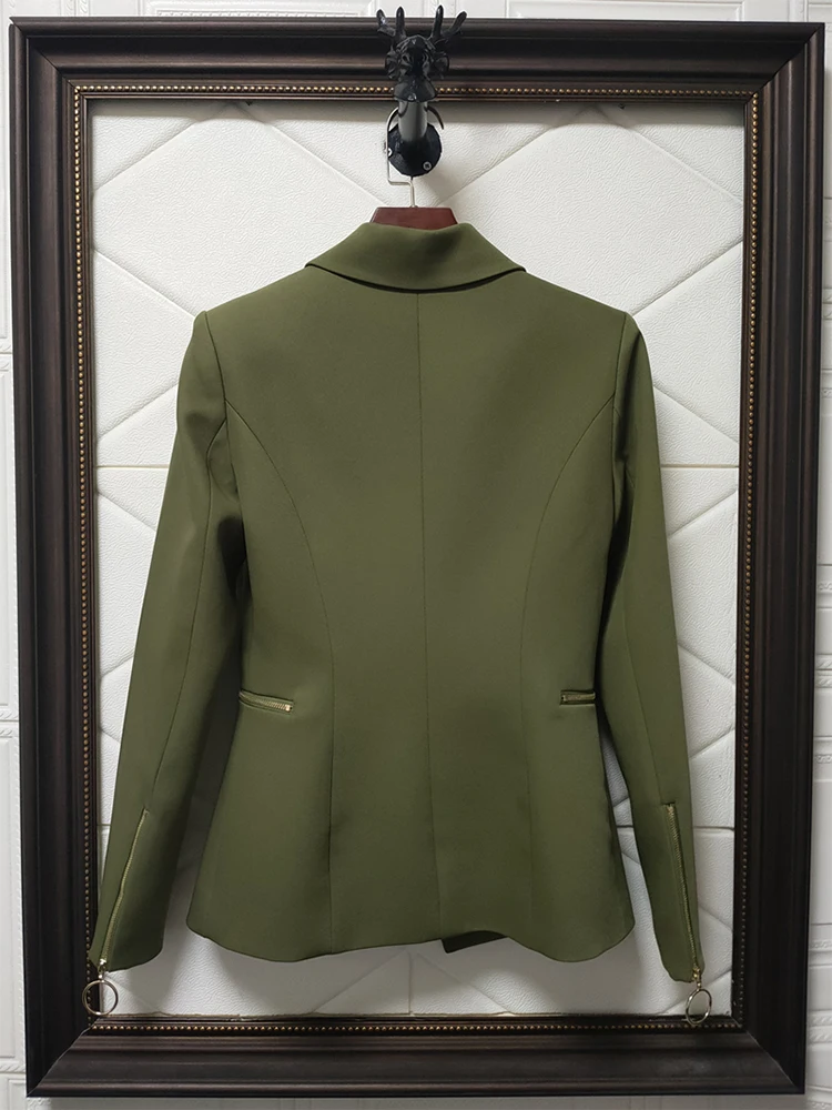 HIGH STREET Newest 2022 Designer Jacket Women Slim Fitting Zipper Double Breasted Buttons Blazer