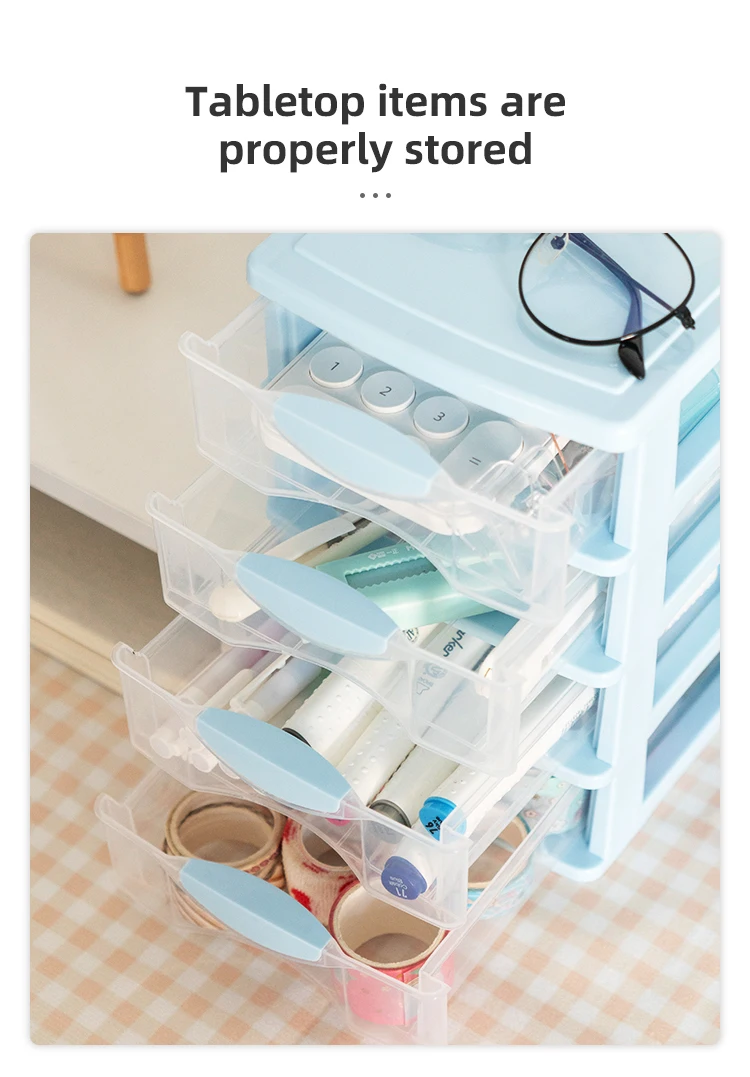 2/3/4/5 layers Stackable Plastic Home Office Plastic Drawer Desktop Makeup Organizer Drawers Box manufacture