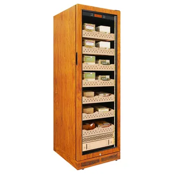 Top Sale 2000 Pcs Cedar Wood Glass  Electric Cigar Cabinet Wholesale Compressor Smart  Cigar Humidor