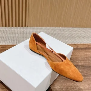 Latest Products 2026 Leather Women's Shoes High Heels Pumps Customized Lining Genuine Leather Lady Point Toe Pumps Flat Shoes