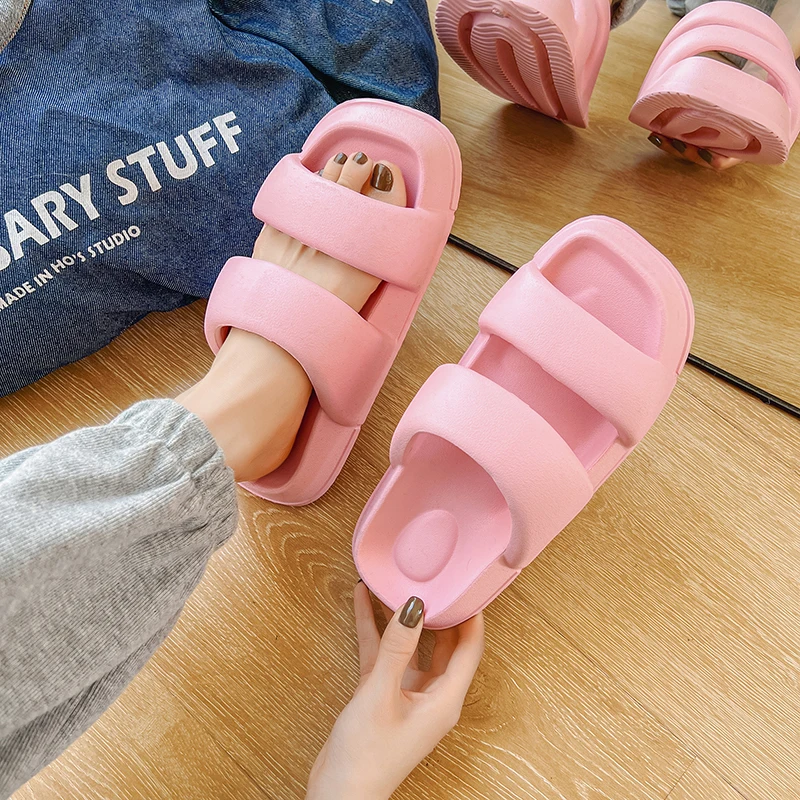 2023 Summer Wholesale Ladies Slides Women Slippers Sandals Pink Platform  Shoes Slippers Two Straps Home Slippers For Men - Buy For Women Men Indoor 