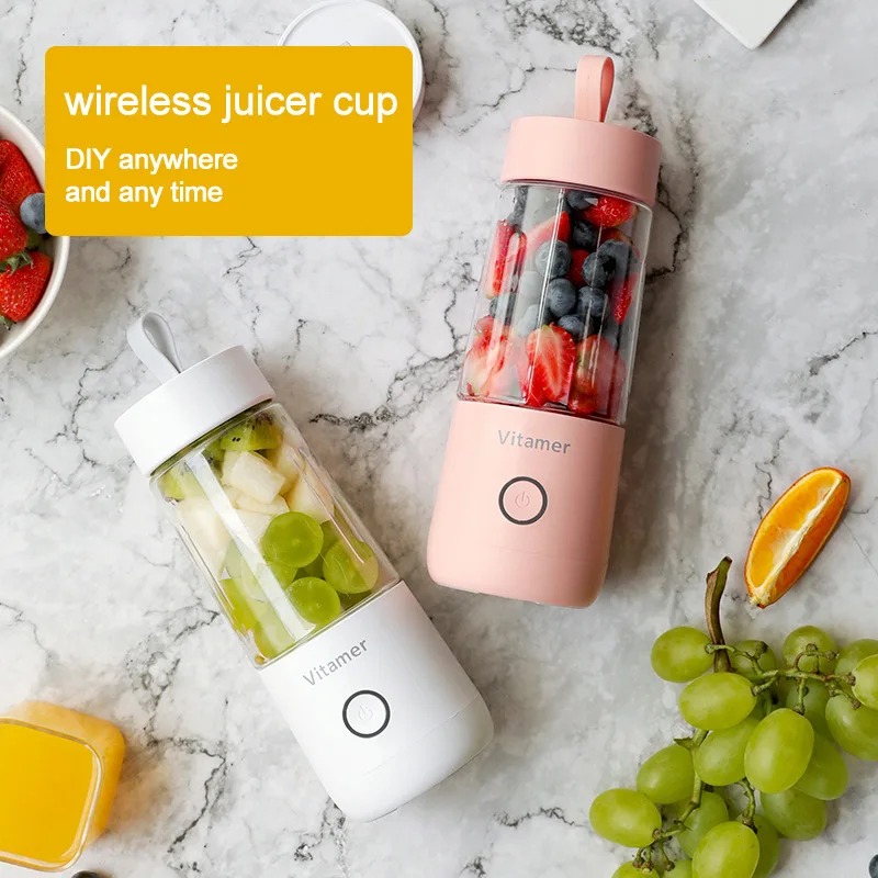 Mini mixeur électrique portable 350 ml pour jus de fruits, rechargeable par USB, avec gobelet de sport et fonction smoothie._voghion.com