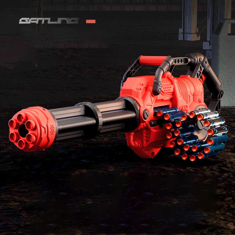 Toy Guns Soft Bullet Automatic Electronic Plastic Soft Bullet Foam Dart Gatling Safe Toy Nurf Gun With Shell Ejecting Chain