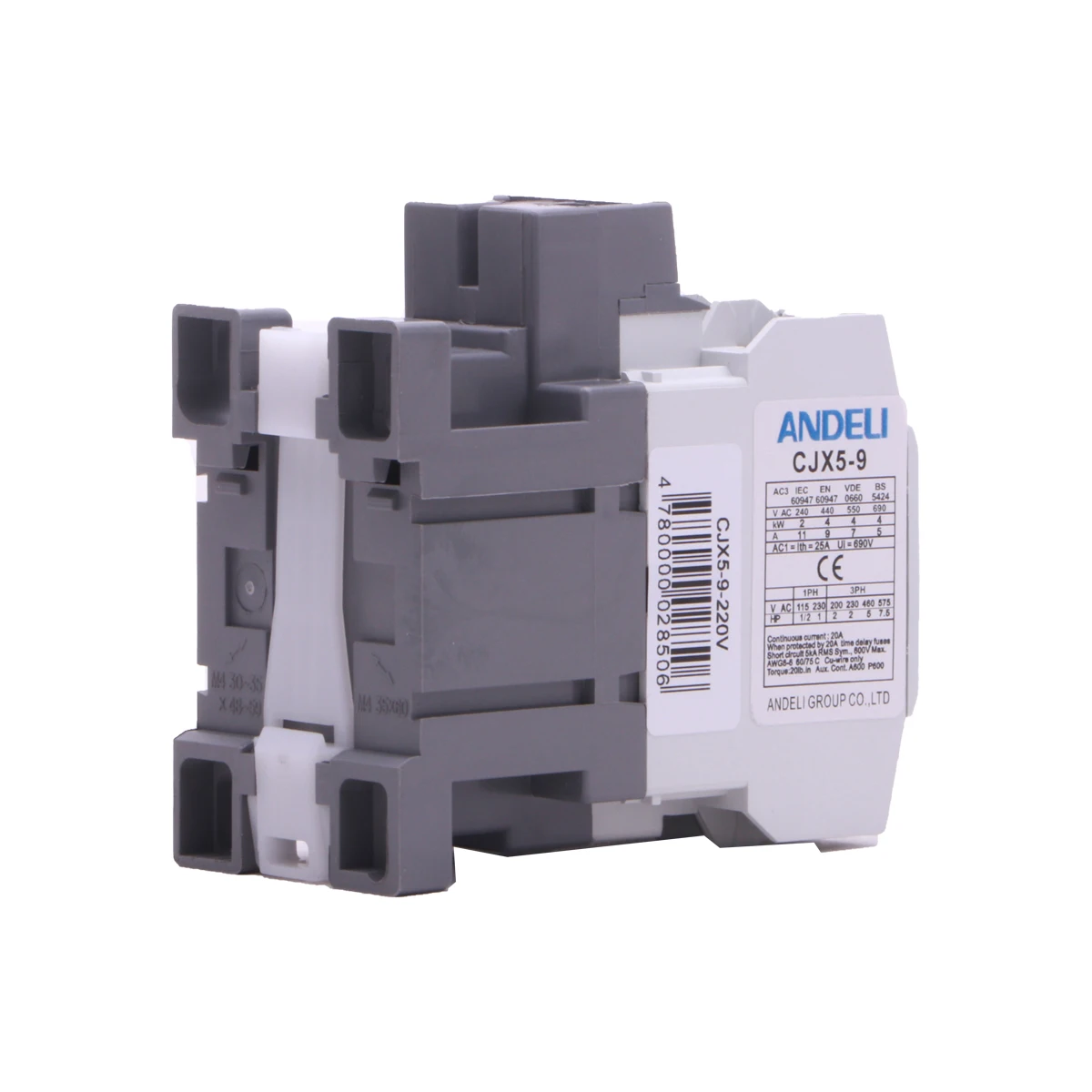 ANDELI CJX5-09 Ac Contactor 9A 380V/220V  Magnetic Contactor