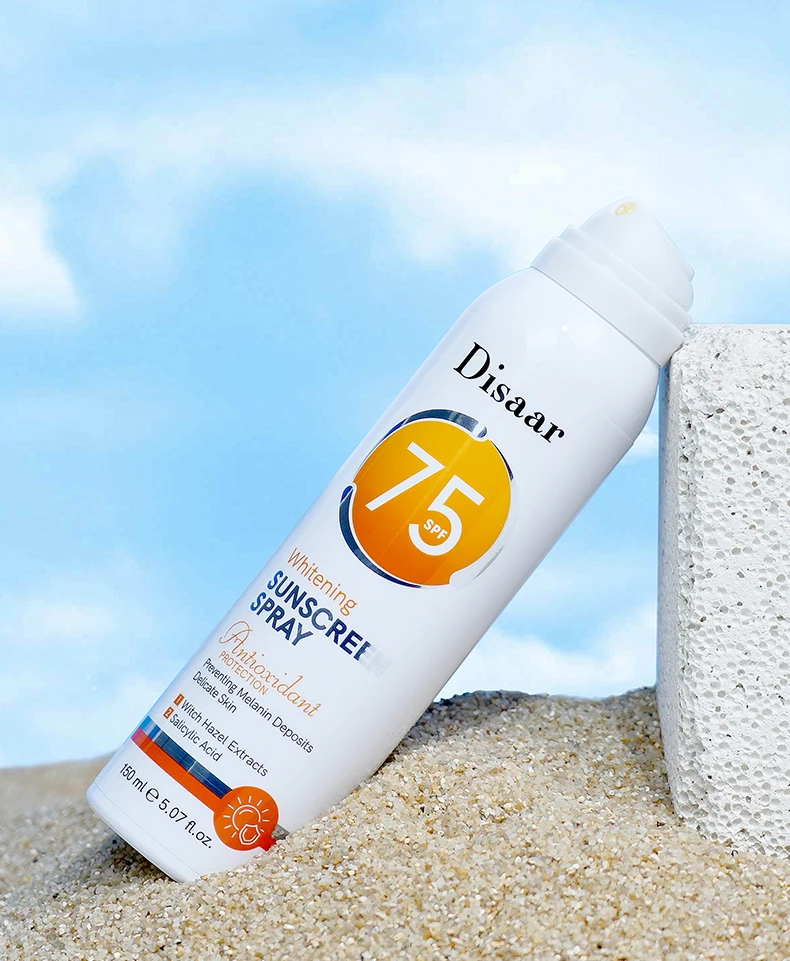 Salicylic Acid Uv Sunscreen Spray Spf 75 Sun Protection Moisturizer Oil Control Skin Glowing Sunscreen Face Mist Spray