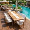 wood outdoor table and chair set