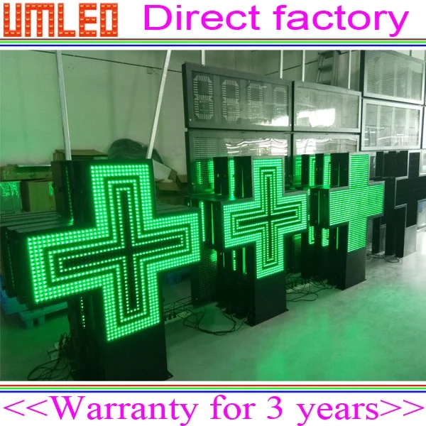 Wireless Control Flash Animated Gif Light Board Outdoor Green Display Led Pharmacy Cross Sign