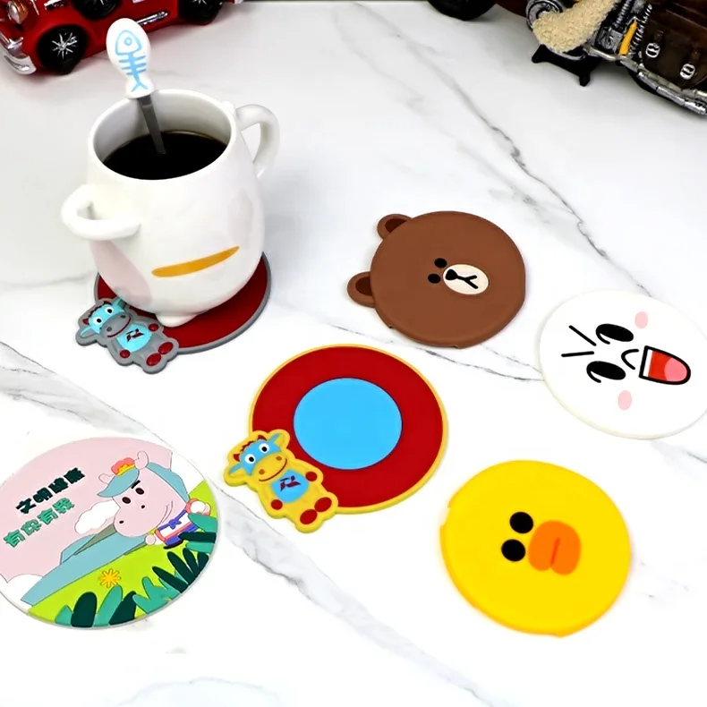 Factory Customized 3d Silicone Rubber Pvc Cup Coaster Promotional Soft ...
